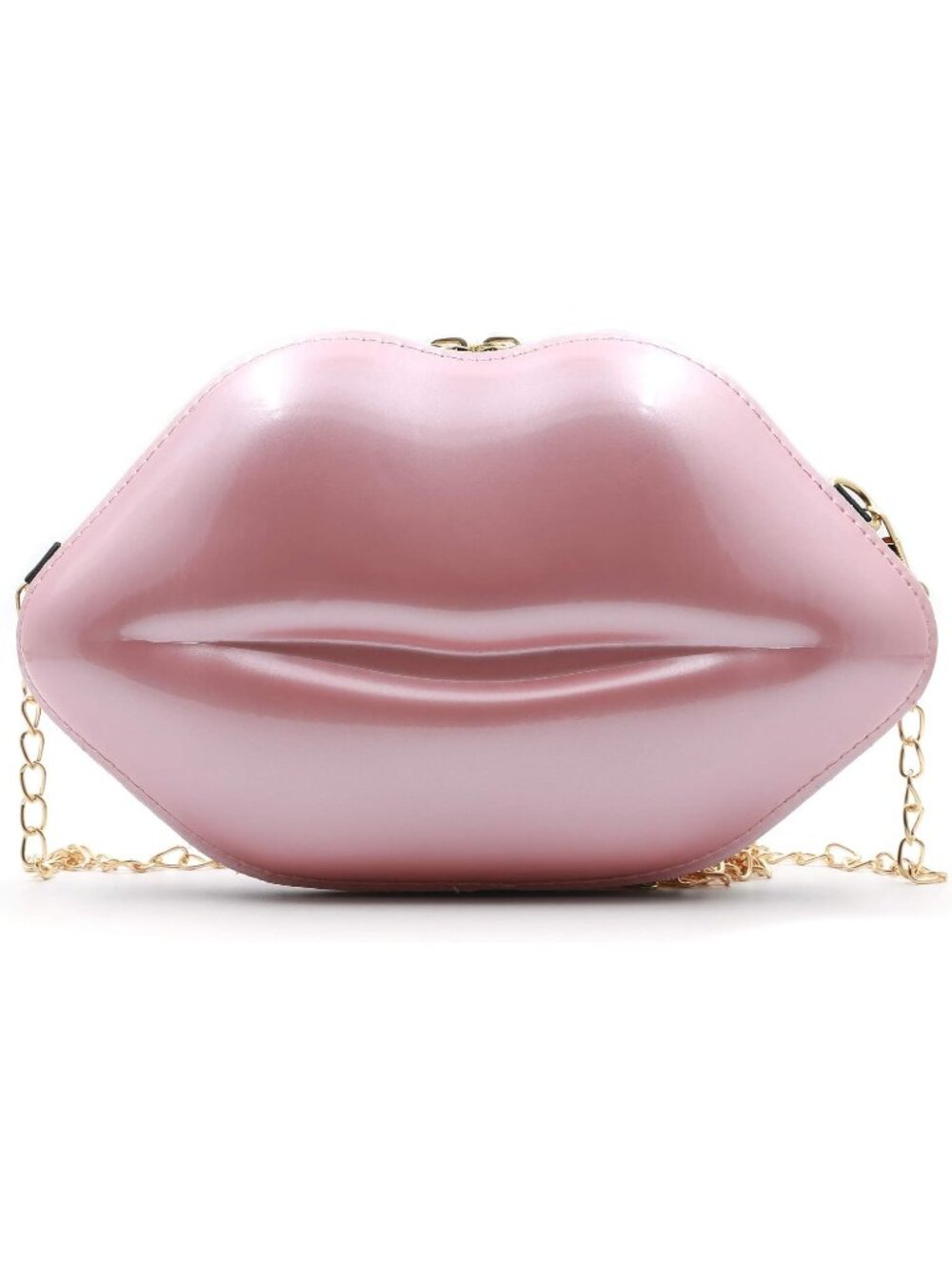 Women's Pink Stylish Lip Clutch Purse Novelty Mini Ensuring Safety Crossbody Bag